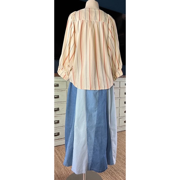 Anthropologie Maeve Striped Bubble Sleeve Blouse S - Picture 10 of 14